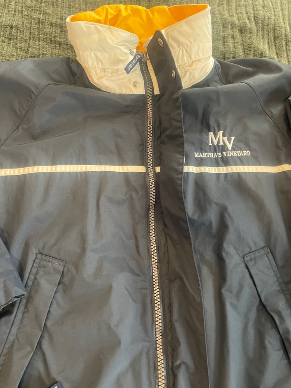 Navy Windbreaker with Cream Trim - Picture 5 of 10
